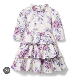 Beautiful Janie and Jack FLORAL SATIN TIERED DRESS